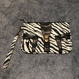Zebra print clutch
